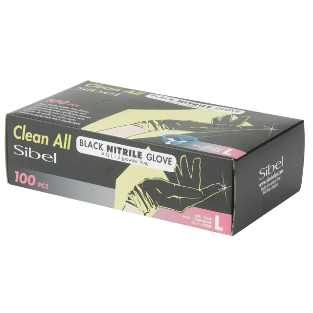 Sibel Clean All Nitril Handschoenen Large - Zwart 100St
